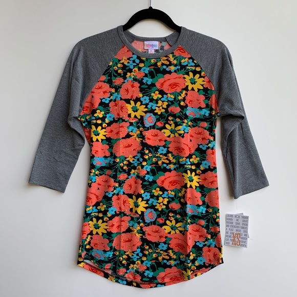 LuLaRoe | Tops | Lularoe Randy Baseball Tee Floral Size Xs | Poshmark